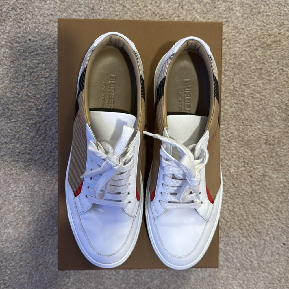 Burberry House Check and Leather Sneakers - Picture 8 of 16